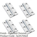 4 PACK PAIR Solid Brass Cabinet Butt Hinge 50mm Polished Chrome Premium Cupboard 1