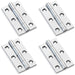 4 PACK PAIR Solid Brass Cabinet Butt Hinge 50mm Polished Chrome Premium Cupboard