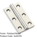 PAIR Solid Brass Cabinet Butt Hinge - 50mm - Polished Nickel Premium Cupboard 1