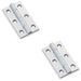 2 PACK PAIR Solid Brass Cabinet Butt Hinge 50mm Satin Chrome Premium Cupboard