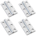 4 PACK PAIR Solid Brass Cabinet Butt Hinge 50mm Satin Chrome Premium Cupboard