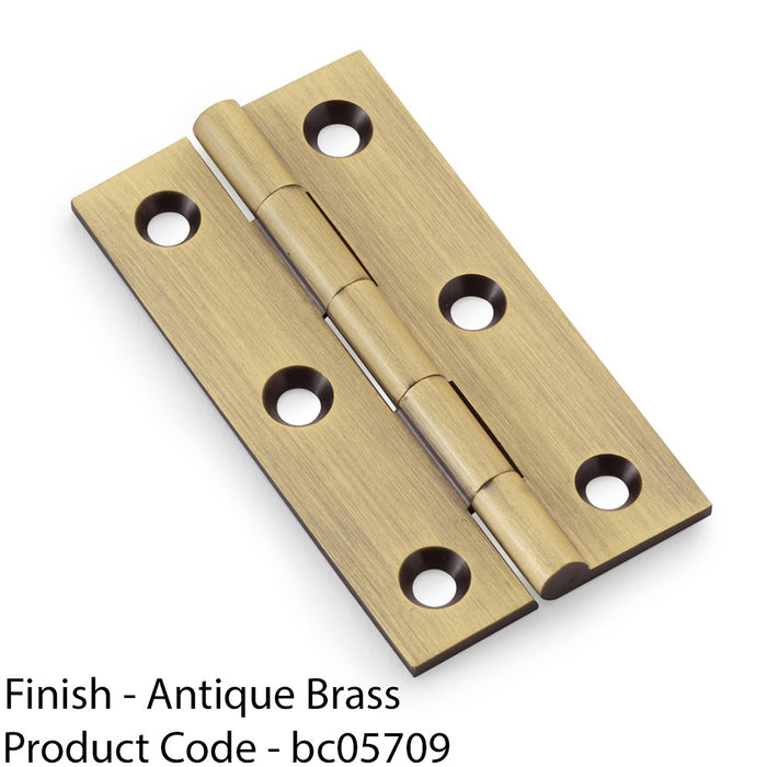 PAIR Solid Brass Cabinet Butt Hinge - 64mm - Antique Brass Premium Cupboard 1