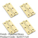 4 PACK PAIR Solid Brass Cabinet Butt Hinge 64mm Polished Brass Premium Cupboard 1