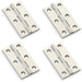 4 PACK PAIR Solid Brass Cabinet Butt Hinge 64mm Polished Nickel Premium Cupboard