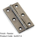 PAIR Solid Brass Cabinet Butt Hinge - 64mm - Pewter Premium Cupboard Fixings 1