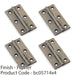 4 PACK PAIR Solid Brass Cabinet Butt Hinge 64mm Pewter Premium Cupboard Fixings 1
