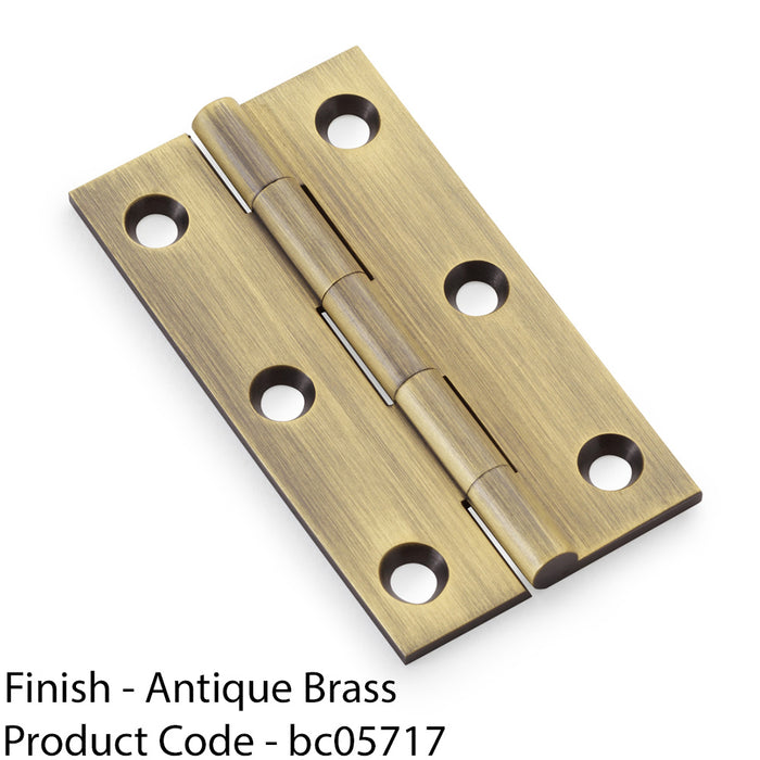 PAIR Solid Brass Cabinet Butt Hinge - 75mm - Antique Brass Premium Cupboard 1