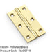 PAIR Solid Brass Cabinet Butt Hinge - 75mm - Polished Brass Premium Cupboard 1