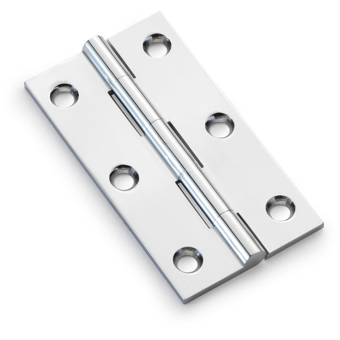 PAIR Solid Brass Cabinet Butt Hinge - 75mm - Polished Chrome Premium Cupboard