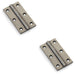 2 PACK PAIR Solid Brass Cabinet Butt Hinge 75mm Pewter Premium Cupboard Fixings