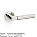 SOLID BRASS Knurled Door Handle Set - Polished Nickel Angled Lever On Round Rose 1