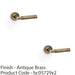 2 PACK SOLID BRASS Smooth Door Handle Set Antique Brass Angled Lever Round Rose 1