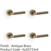 4 PACK SOLID BRASS Reeded Door Handle Set Antique Brass Angled Lever Round Rose 1