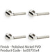 4 PACK SOLID BRASS Reeded Door Handle Set Polished Nickel Angled On Round Rose 1