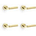 4 PACK SOLID BRASS Reeded Door Handle Set Satin Brass Angled Lever On Round Rose