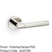 SOLID BRASS Knurled Door Handle Set - Polished Nickel Mitred Lever On Round Rose 1