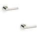 2 PACK SOLID BRASS Knurled Door Handle Set Polished Nickel Mitred On Round Rose