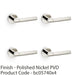 4 PACK SOLID BRASS Knurled Door Handle Set Polished Nickel Mitred On Round Rose 1