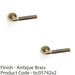 2 PACK SOLID BRASS Knurled Door Handle Set Antique Brass Straight On Round Rose 1