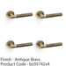 4 PACK SOLID BRASS Knurled Door Handle Set Antique Brass Straight On Round Rose 1