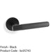 SOLID BRASS Knurled Door Handle Set - Matt Black Straight Lever On Round Rose 1