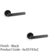 2 PACK SOLID BRASS Knurled Door Handle Set Matt Black Straight Lever Round Rose 1