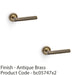 2 PACK SOLID BRASS Reeded Door Handle Set Antique Brass Straight On Round Rose 1