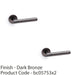 2 PACK SOLID BRASS Hammered Door Handle Set Dark Bronze Straight On Round Rose 1