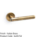 SOLID BRASS Hammered Door Handle Set - Italian Brass Straight Lever Round Rose 1