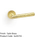 SOLID BRASS Hammered Door Handle Set - Satin Brass Straight Lever Round Rose 1