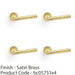 4x SOLID BRASS Hammered Door Handle Set Satin Brass Straight Lever Round Rose 1