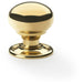 SOLID BRASS Mortice Smooth Mushroom Door Knob - Polished Brass 41mm Diameter