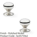 2 PACK SOLID BRASS Mortice Smooth Mushroom Door Knob Polished Nickel 41mm Dia 1