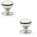 2 PACK SOLID BRASS Mortice Smooth Mushroom Door Knob Polished Nickel 41mm Dia