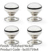 4 PACK SOLID BRASS Mortice Smooth Mushroom Door Knob Polished Nickel 41mm Dia 1