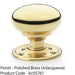 SOLID BRASS Mortice Smooth Mushroom Door Knob - Polished Brass 51mm Diameter 1