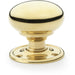 SOLID BRASS Mortice Smooth Mushroom Door Knob - Polished Brass 51mm Diameter