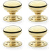 4x SOLID BRASS Mortice Smooth Mushroom Door Knob Polished Brass 51mm Diameter