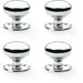 4 PACK SOLID BRASS Mortice Smooth Mushroom Door Knob Polished Chrome 51mm Dia