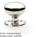 SOLID BRASS Mortice Smooth Mushroom Door Knob - Polished Nickel 51mm Diameter 1