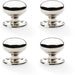 4 PACK SOLID BRASS Mortice Smooth Mushroom Door Knob Polished Nickel 51mm Dia