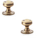 2 PACK SOLID BRASS Mortice Smooth Georgian Door Knob Antique Brass 50mm Diameter