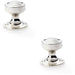 2 PACK SOLID BRASS Mortice Smooth Georgian Door Knob Polished Nickel 50mm Dia