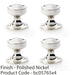 4 PACK SOLID BRASS Mortice Smooth Georgian Door Knob Polished Nickel 50mm Dia 1