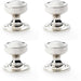 4 PACK SOLID BRASS Mortice Smooth Georgian Door Knob Polished Nickel 50mm Dia