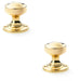 2x SOLID BRASS Mortice Smooth Georgian Door Knob Polished Brass 50mm Diameter