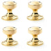 4x SOLID BRASS Mortice Smooth Georgian Door Knob Polished Brass 50mm Diameter