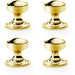 4 PACK SOLID BRASS Mortice Hammered Georgian Door Knob Polished Brass 50mm Dia