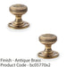 2 PACK SOLID BRASS Classic Ringed Mortice Door Knob Antique Brass 50mm Diameter 1