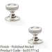 2x SOLID BRASS Classic Ringed Mortice Door Knob Polished Nickel 50mm Diameter 1